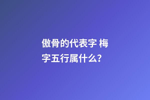 傲骨的代表字 梅字五行属什么？